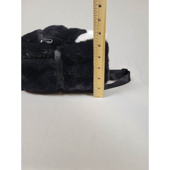 Nike Futura 365 Faux Fur Mini Backpack Black with White Swoosh Nike Purse Bag - Picture 11 of 12